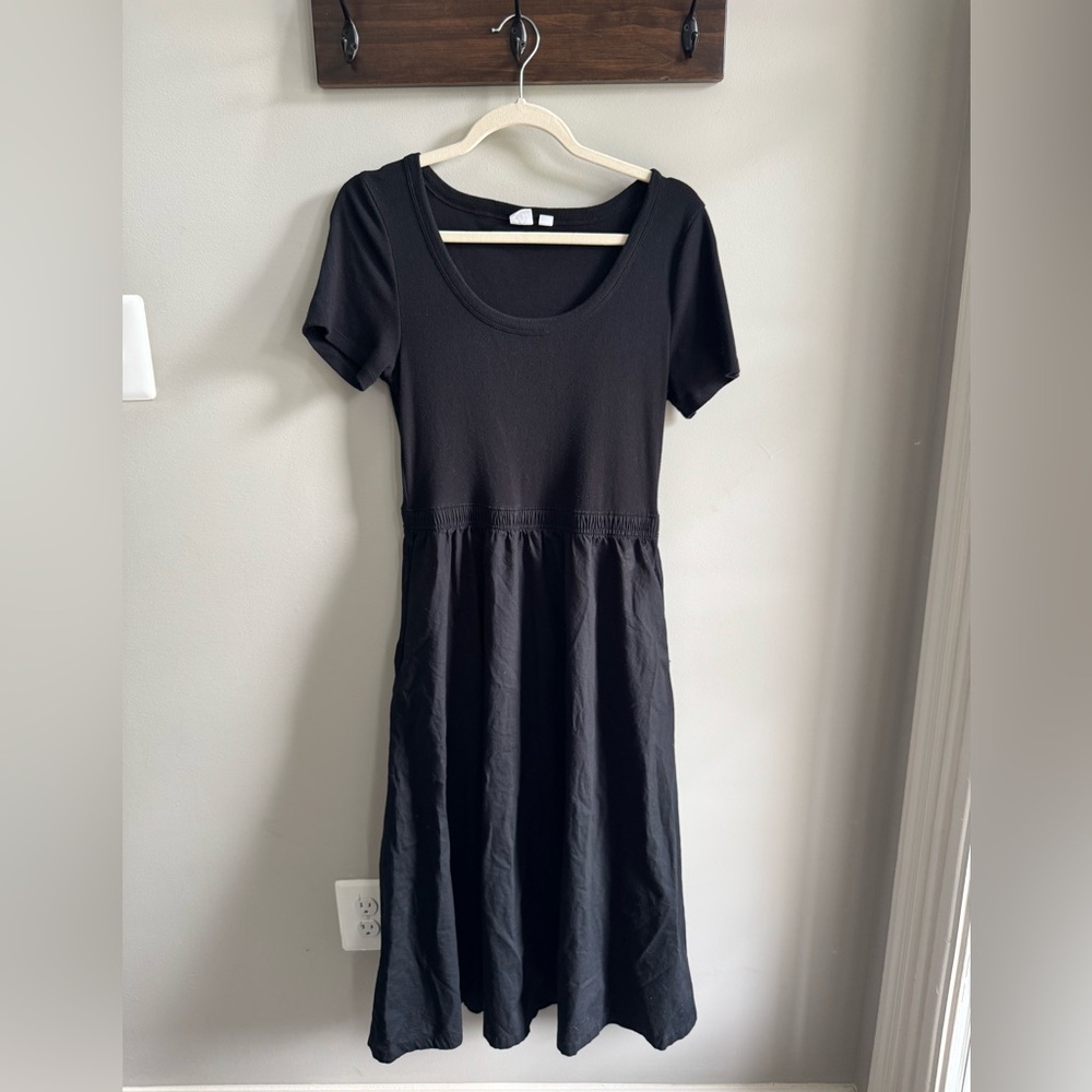 Gap Scoopneck Midi Dress, Black, Size M